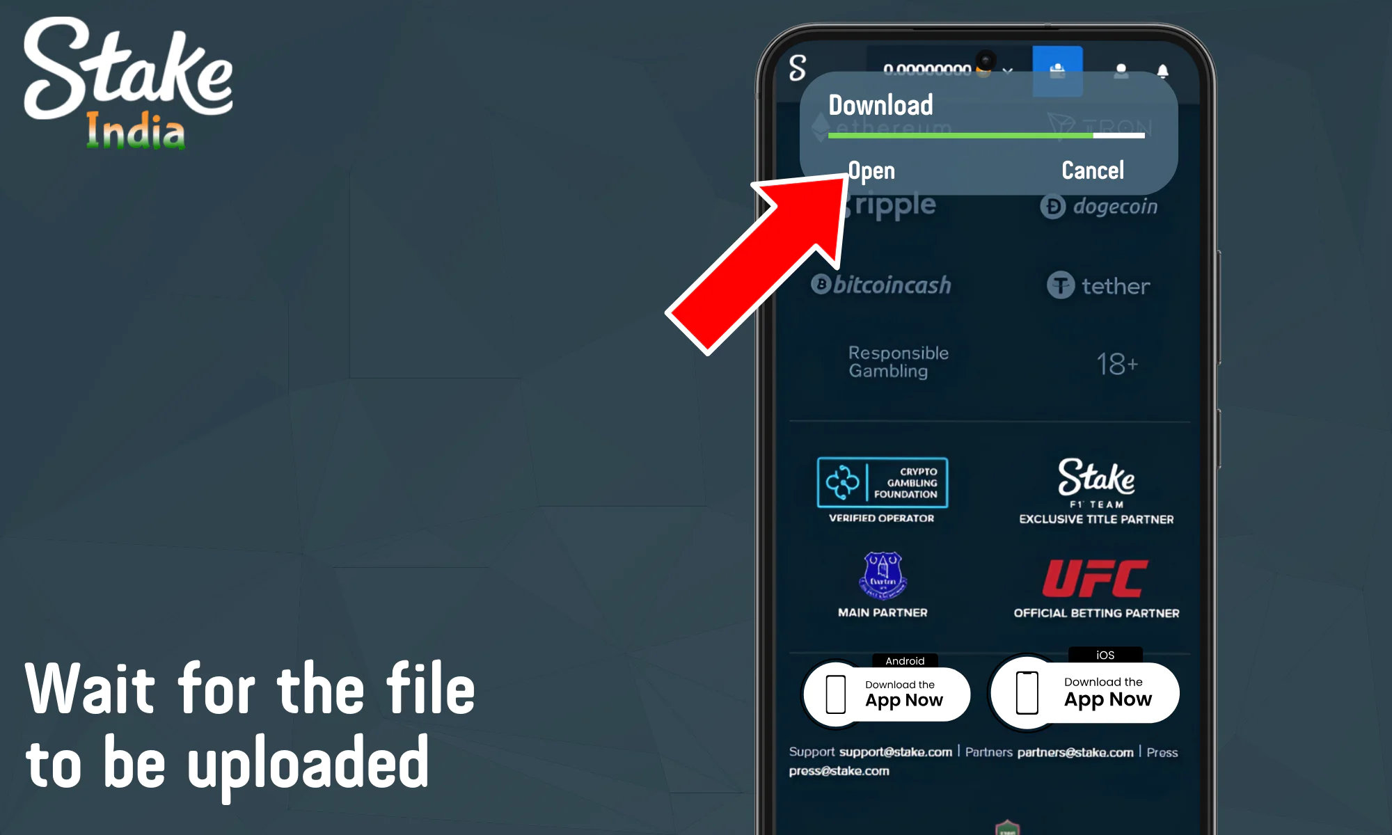 Wait for the file to be uploaded
